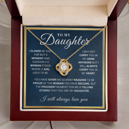 To My Beautiful Daughter  - My Eyes  - Love Knot Necklace