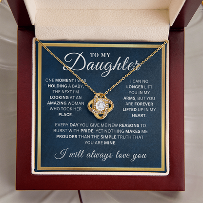 To My Beautiful Daughter  - Every Day   - Love Knot Necklace