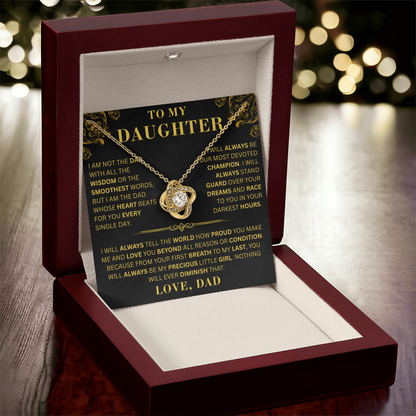 To My Daughter  - Right Thing   - Love Knot Necklace