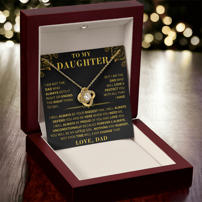 To My Daughter  - Right Thing   - Love Knot Necklace