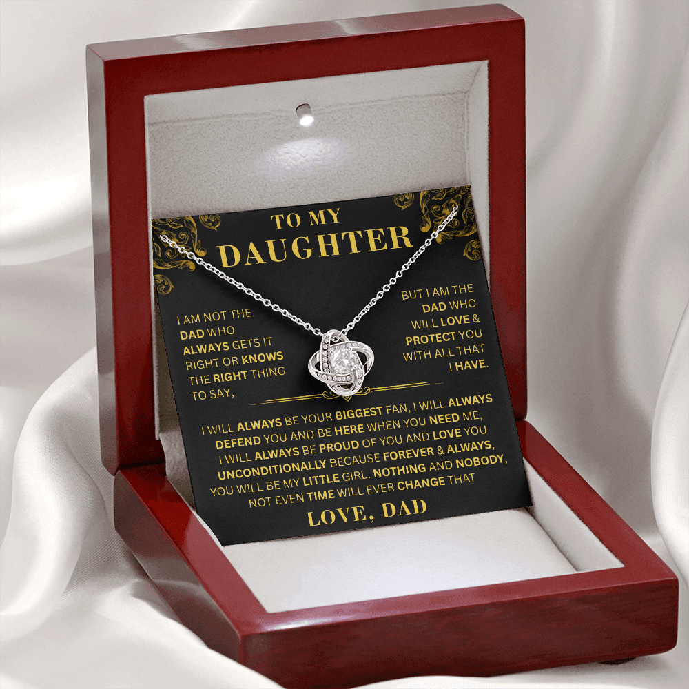 To My Daughter  - Right Thing   - Love Knot Necklace