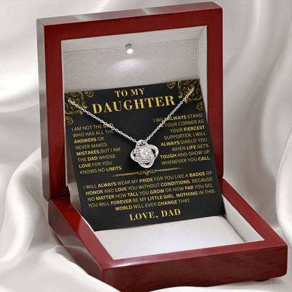 To My Daughter  - No Limits   - Love Knot Necklace