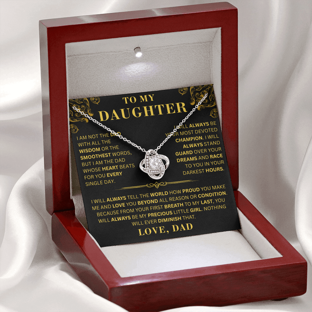 To My Daughter  - Right Thing   - Love Knot Necklace