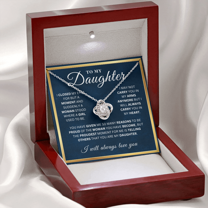 To My Beautiful Daughter  - My Eyes  - Love Knot Necklace
