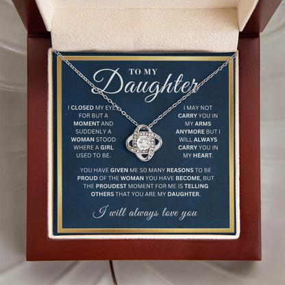 To My Beautiful Daughter  - My Eyes  - Love Knot Necklace