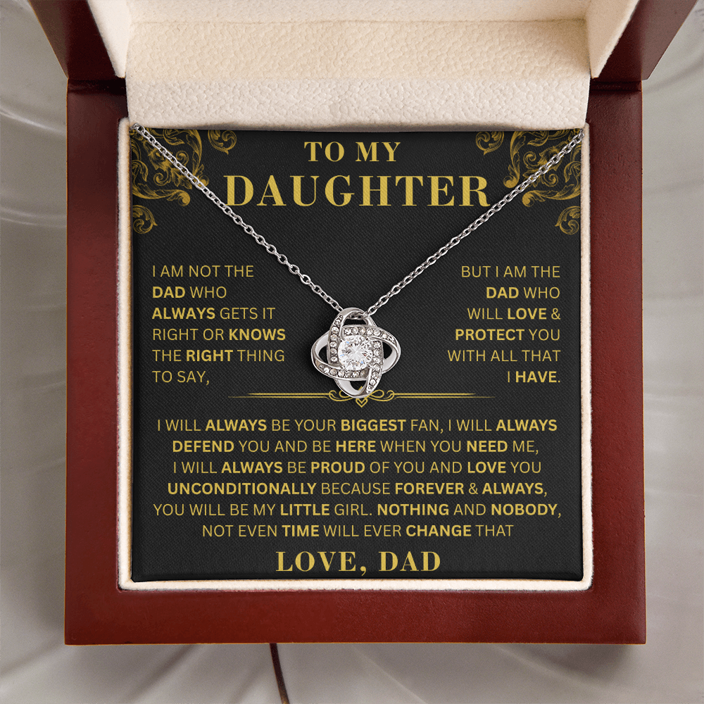 To My Daughter  - Right Thing   - Love Knot Necklace