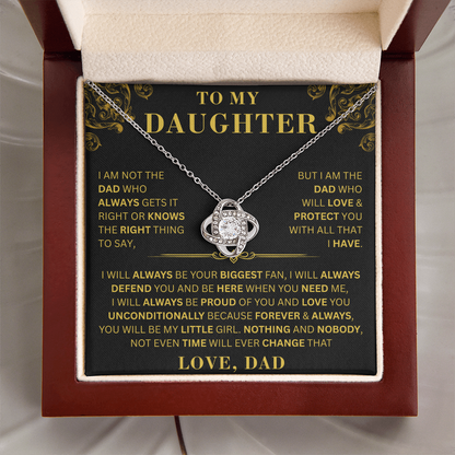 To My Daughter  - Right Thing   - Love Knot Necklace