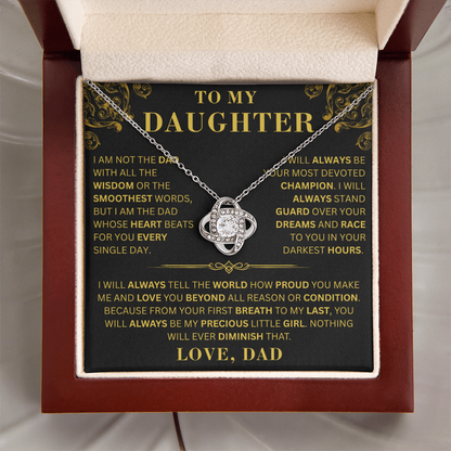 To My Daughter  - Right Thing   - Love Knot Necklace