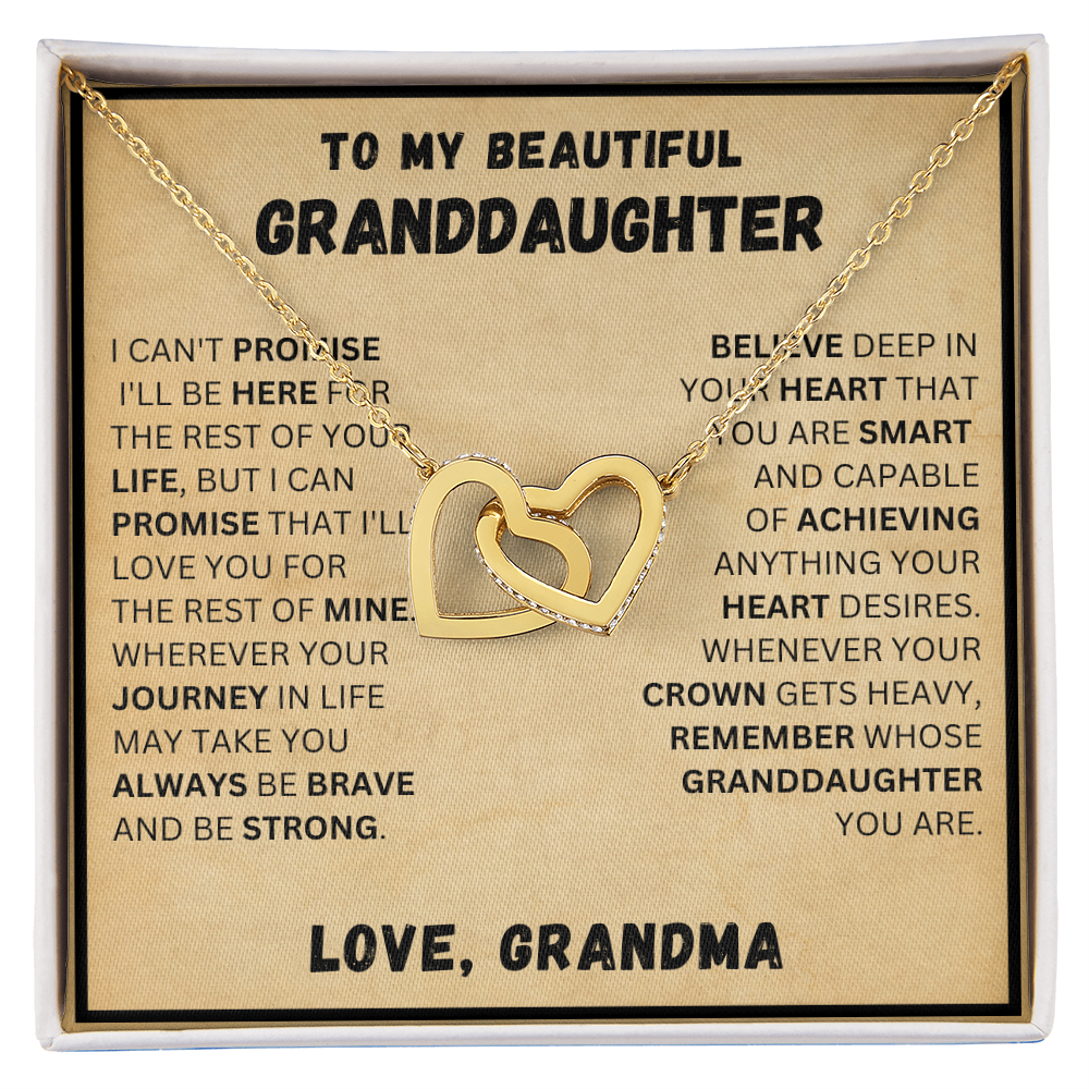 To My Beautiful Granddaughter - Promise - Interlocking Hearts