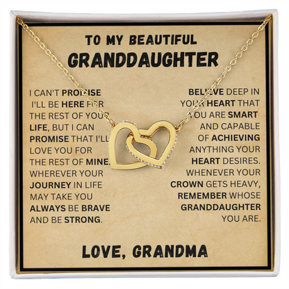 To My Beautiful Granddaughter - Promise - Interlocking Hearts