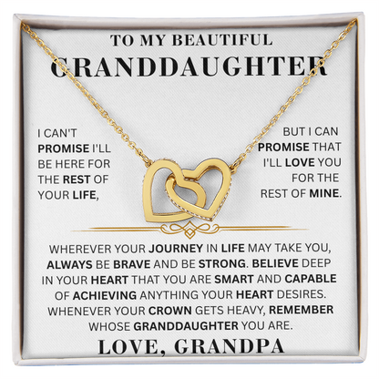 To My Beautiful Granddaughter - Brave & Strong - Interlocking Hearts