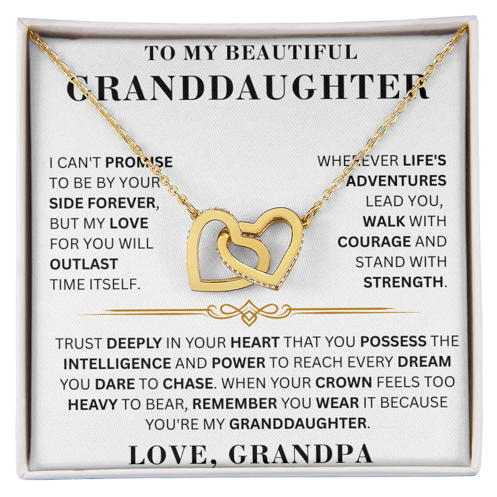 To My Beautiful Granddaughter - Remember - Interlocking Hearts