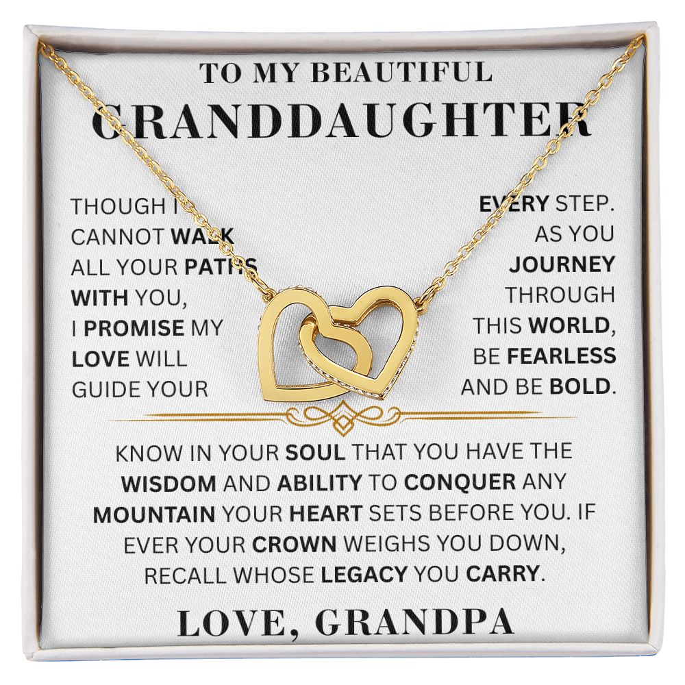 To My Beautiful Granddaughter - Wisdom - Interlocking Hearts