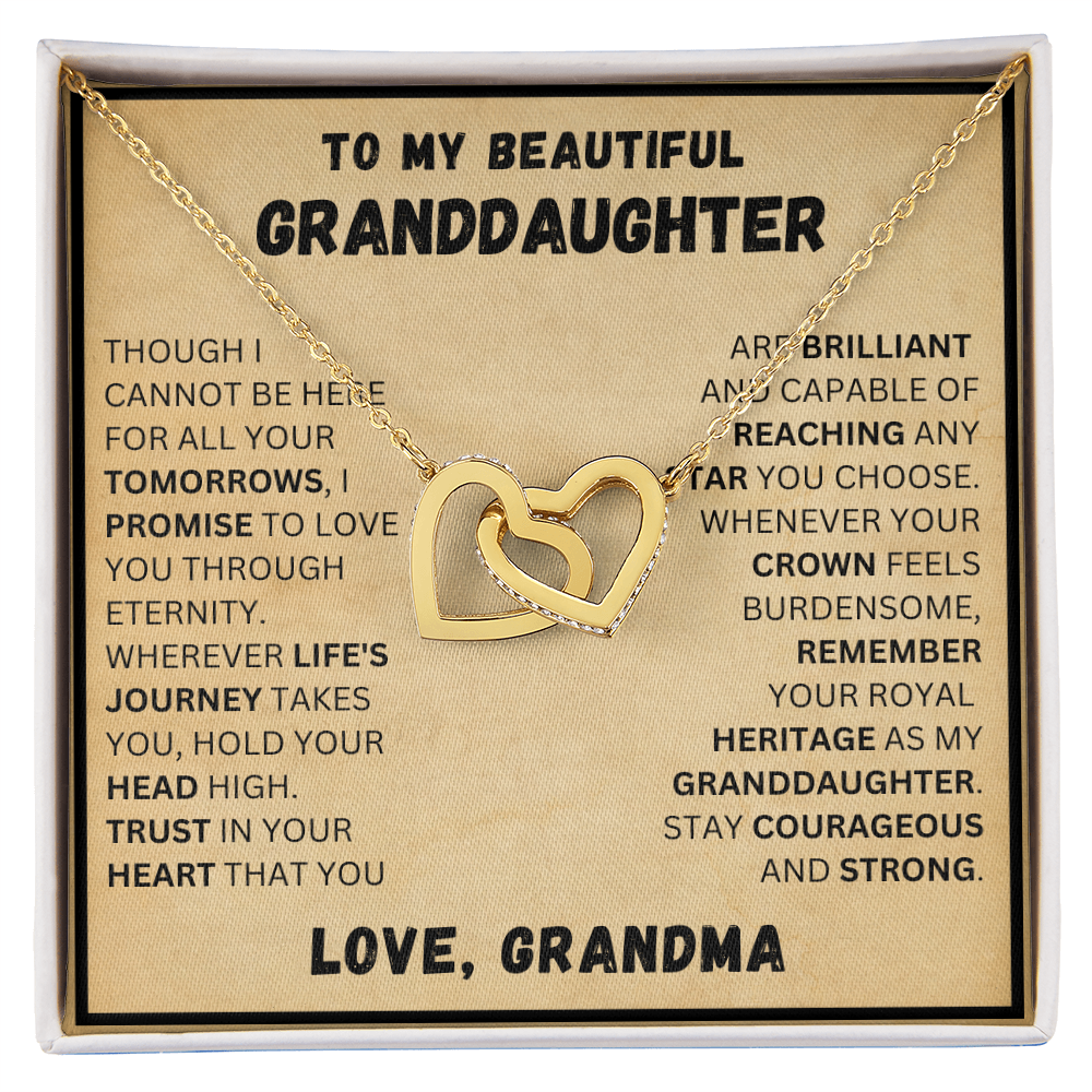 To My Beautiful Granddaughter - Life's Journey - Interlocking Hearts
