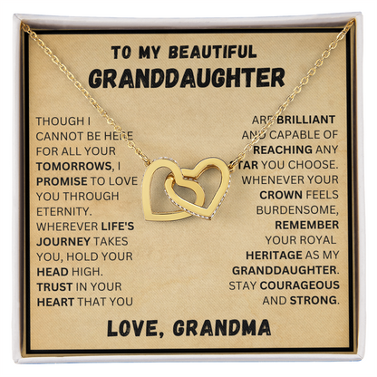 To My Beautiful Granddaughter - Life's Journey - Interlocking Hearts
