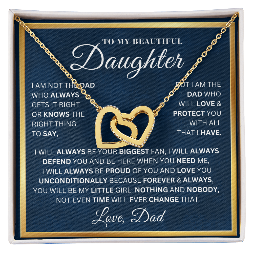 To My Beautiful Daughter - Your Biggest Support - Interlocking Hearts