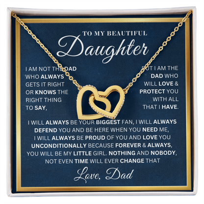 To My Beautiful Daughter - Your Biggest Support - Interlocking Hearts
