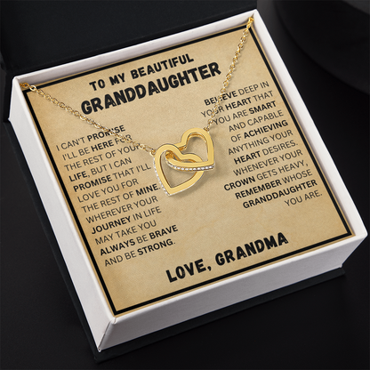 To My Beautiful Granddaughter - Promise - Interlocking Hearts