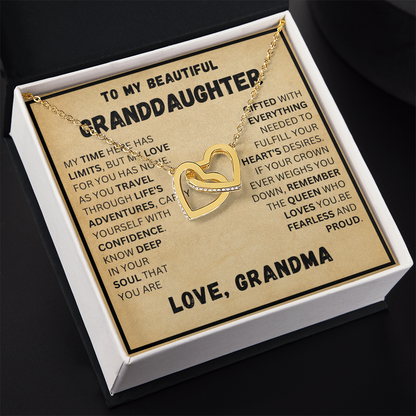 To My Beautiful Granddaughter - Confidence - Interlocking Hearts