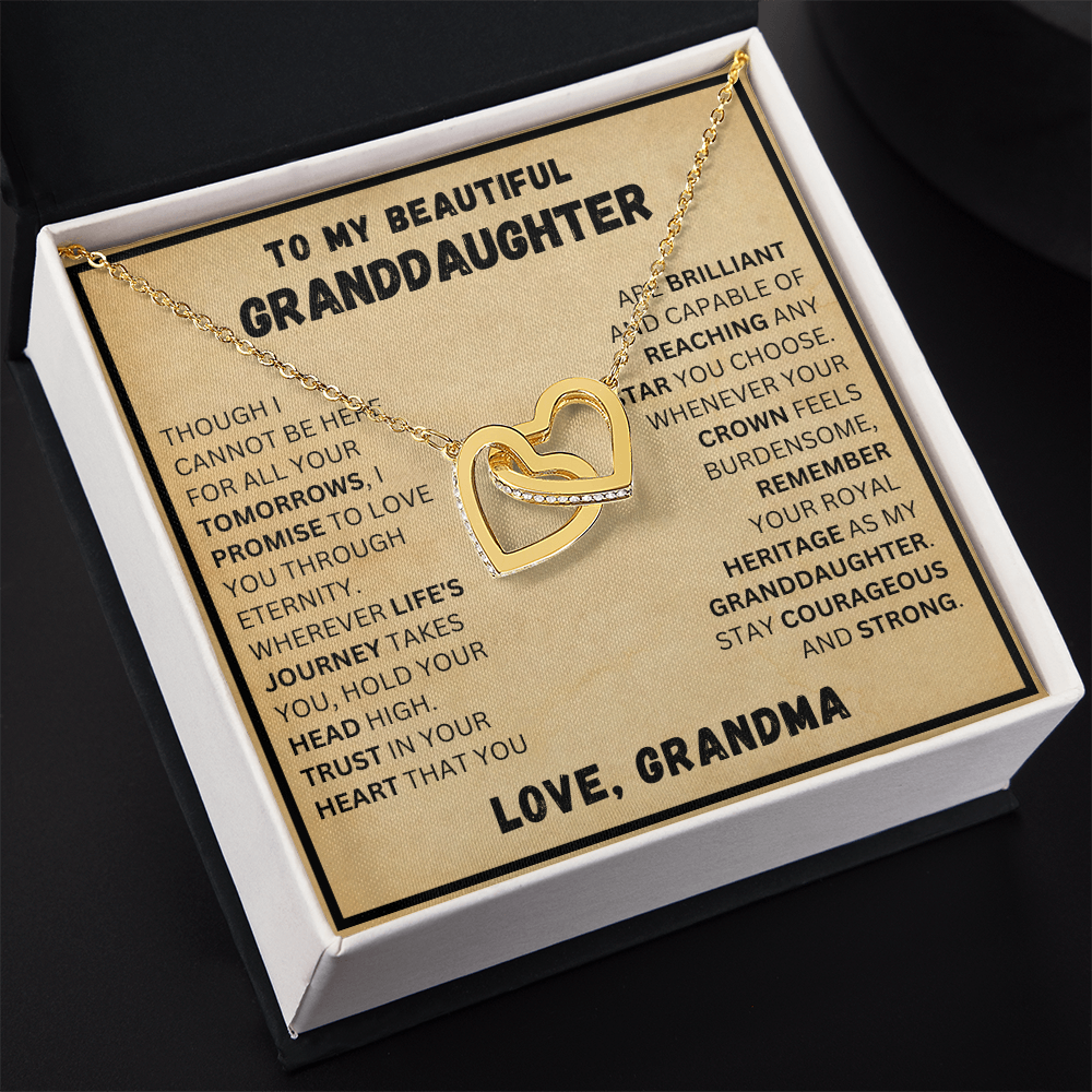 To My Beautiful Granddaughter - Life's Journey - Interlocking Hearts