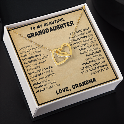 To My Beautiful Granddaughter - Life's Journey - Interlocking Hearts