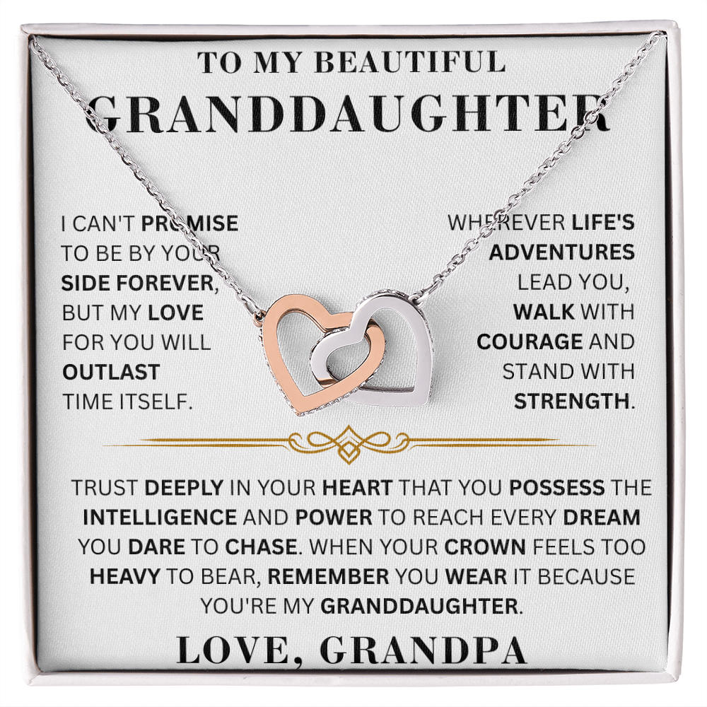 To My Beautiful Granddaughter - Remember - Interlocking Hearts