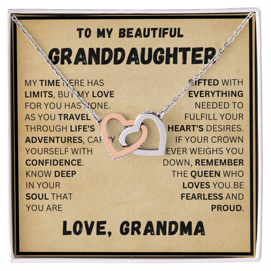To My Beautiful Granddaughter - Confidence - Interlocking Hearts