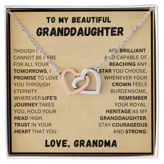 To My Beautiful Granddaughter - Life's Journey - Interlocking Hearts