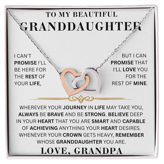 To My Beautiful Granddaughter - Brave & Strong - Interlocking Hearts