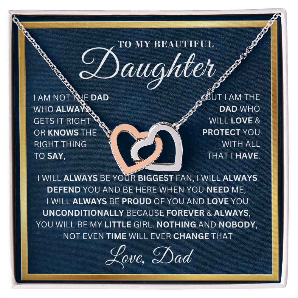 To My Beautiful Daughter - Your Biggest Support - Interlocking Hearts