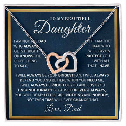 To My Beautiful Daughter - Your Biggest Support - Interlocking Hearts