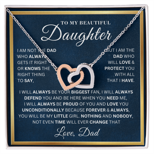 To My Beautiful Daughter - Your Biggest Support - Interlocking Hearts