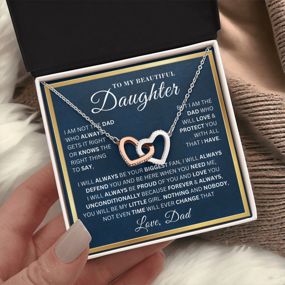 To My Beautiful Daughter - Your Biggest Support - Interlocking Hearts