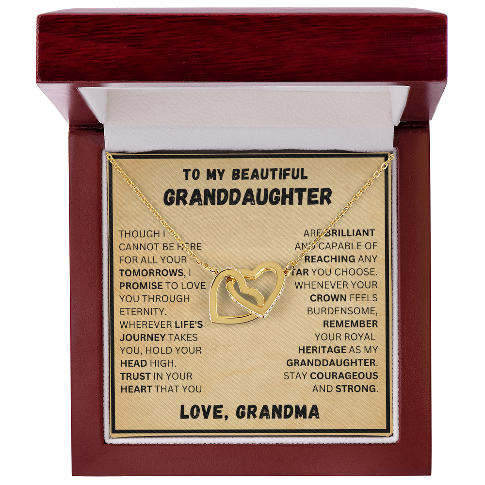 To My Beautiful Granddaughter - Life's Journey - Interlocking Hearts