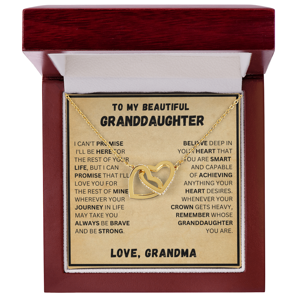 To My Beautiful Granddaughter - Promise - Interlocking Hearts