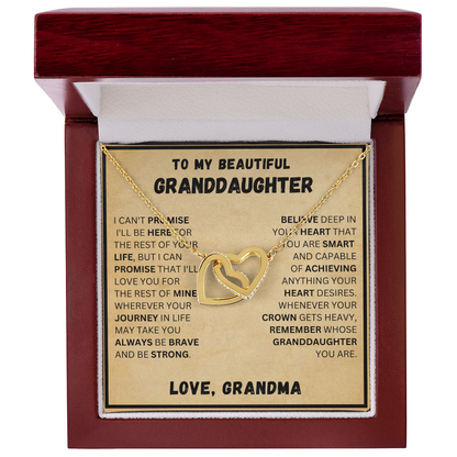To My Beautiful Granddaughter - Promise - Interlocking Hearts