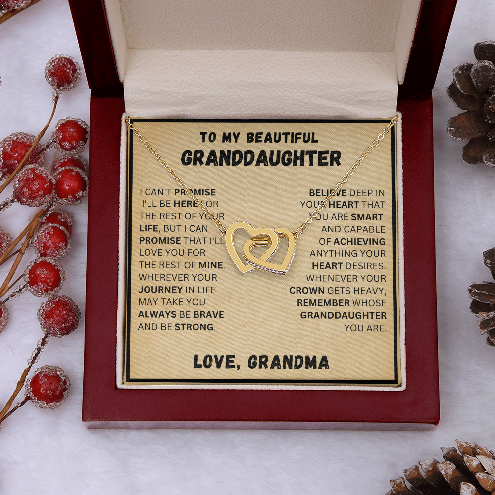 To My Beautiful Granddaughter - Promise - Interlocking Hearts