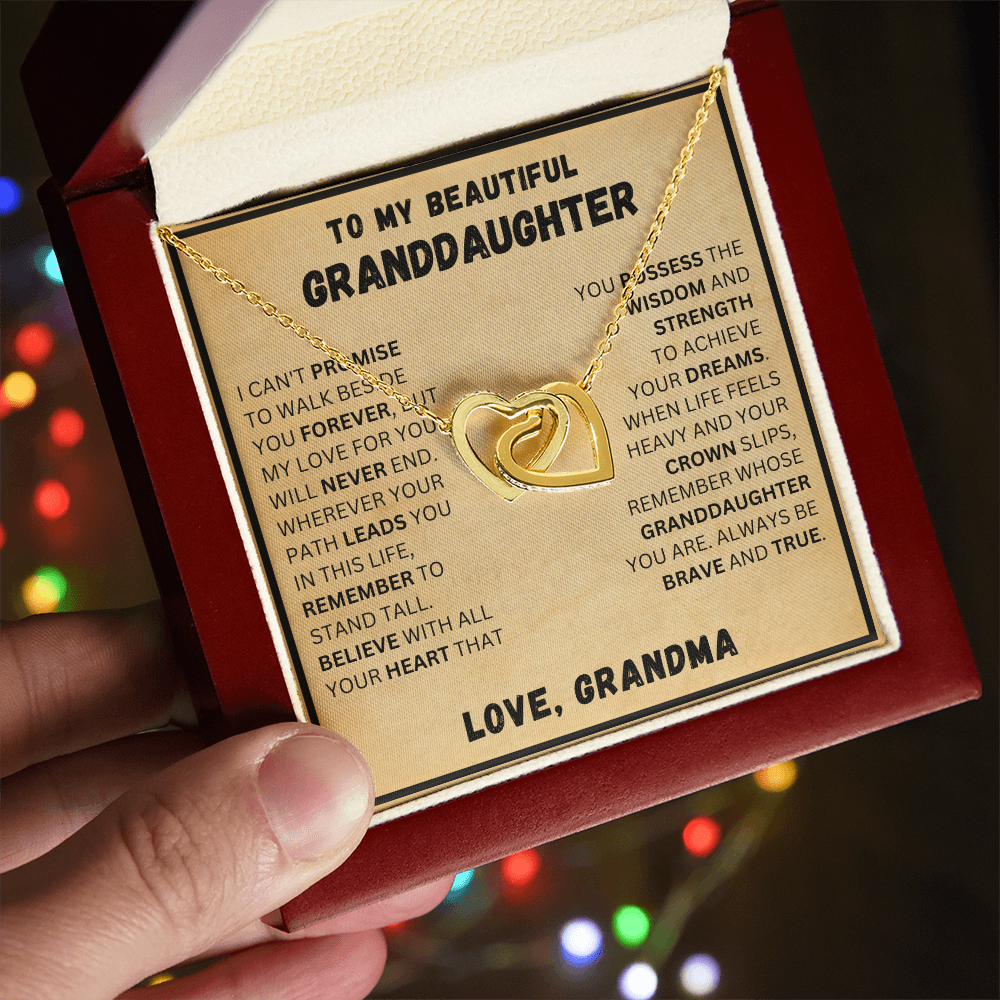 To My Beautiful Granddaughter - Forever - Interlocking Hearts