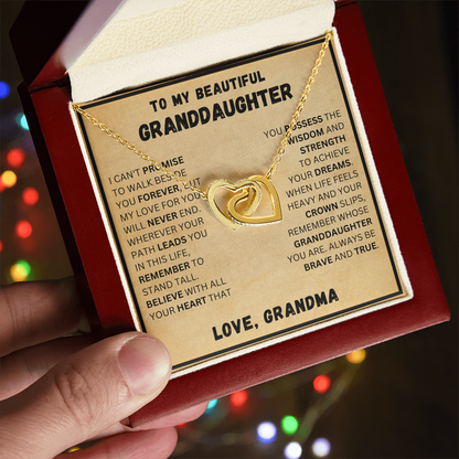 To My Beautiful Granddaughter - Forever - Interlocking Hearts