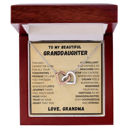 To My Beautiful Granddaughter - Life's Journey - Interlocking Hearts