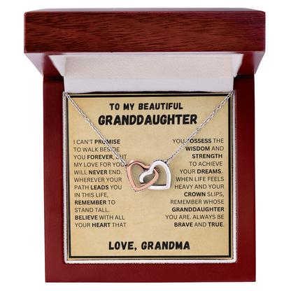 To My Beautiful Granddaughter - Forever - Interlocking Hearts