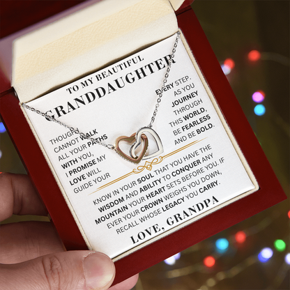 To My Beautiful Granddaughter - Wisdom - Interlocking Hearts