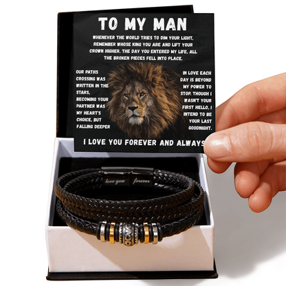 To My Man - Our Paths - Forever Bracelet