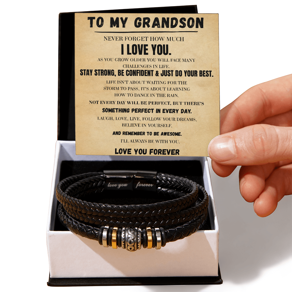 To My Grandson - Stay Strong  - Forever Bracelet