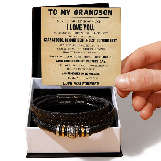 To My Grandson - Stay Strong  - Forever Bracelet
