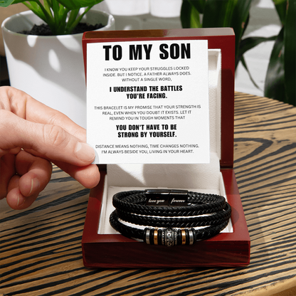 To My Son  - Strong - Forever Bracelet